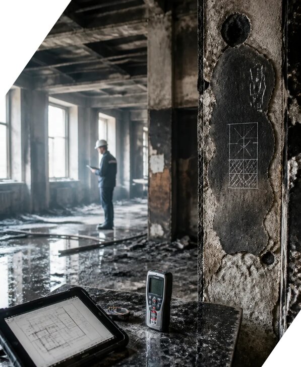 Обследование зданий после пожара в Отрадном от 16305 р. | ЭкспертизаРоссия