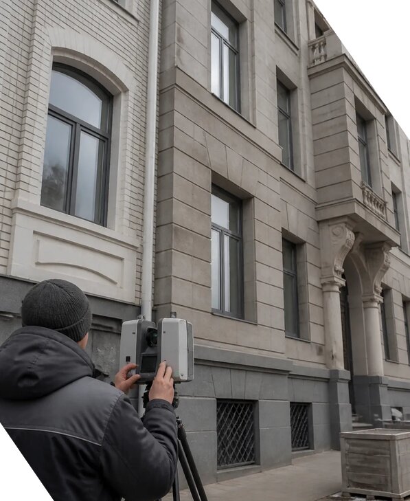 Лазерное сканирование фасадов зданий для обследования в Отрадном