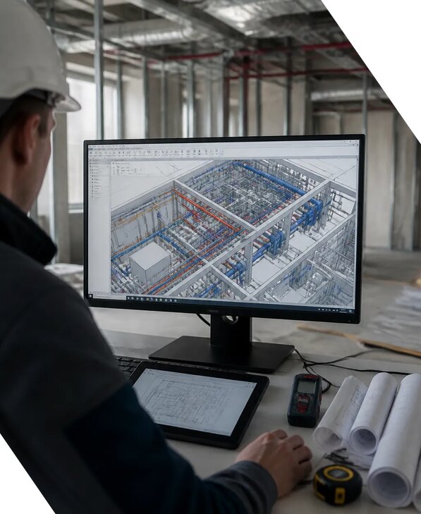 Создание BIM модели инженерных сетей для объектов в Отрадном